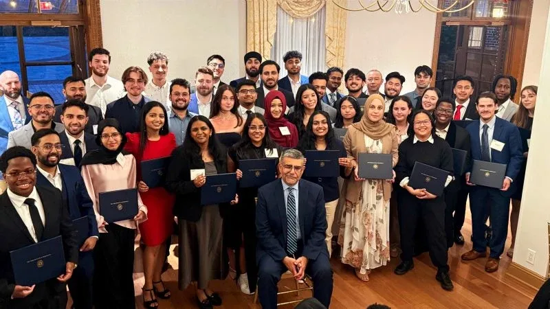 CoECS Commencement Awards ceremony group photo at de Seversky Mansion